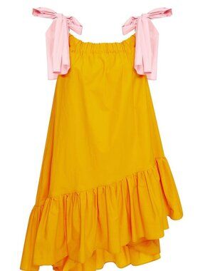 MSGM Taffeta High-Low Bow Dress.